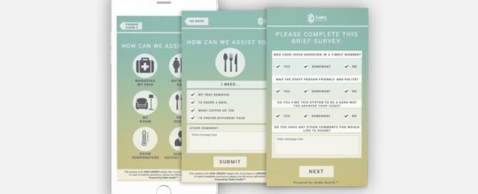 A smartphone displaying a user interface for a survey.