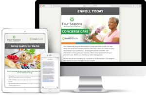 Four Seasons Concierge Care Desktop, Tablet, and Mobile Phone Mockups