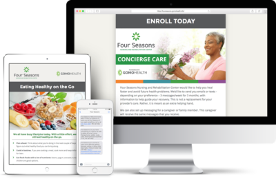 Four Seasons Concierge Care Desktop, Tablet, and Mobile Phone Mockups
