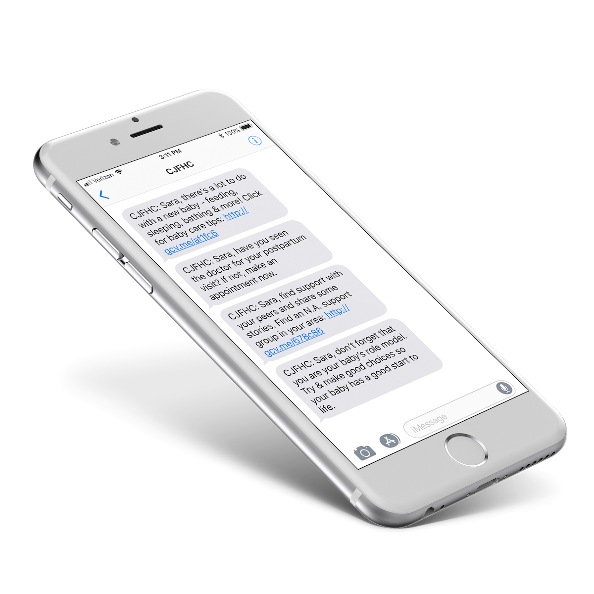 CJFHC Personal Concierge Text Messages Mockup