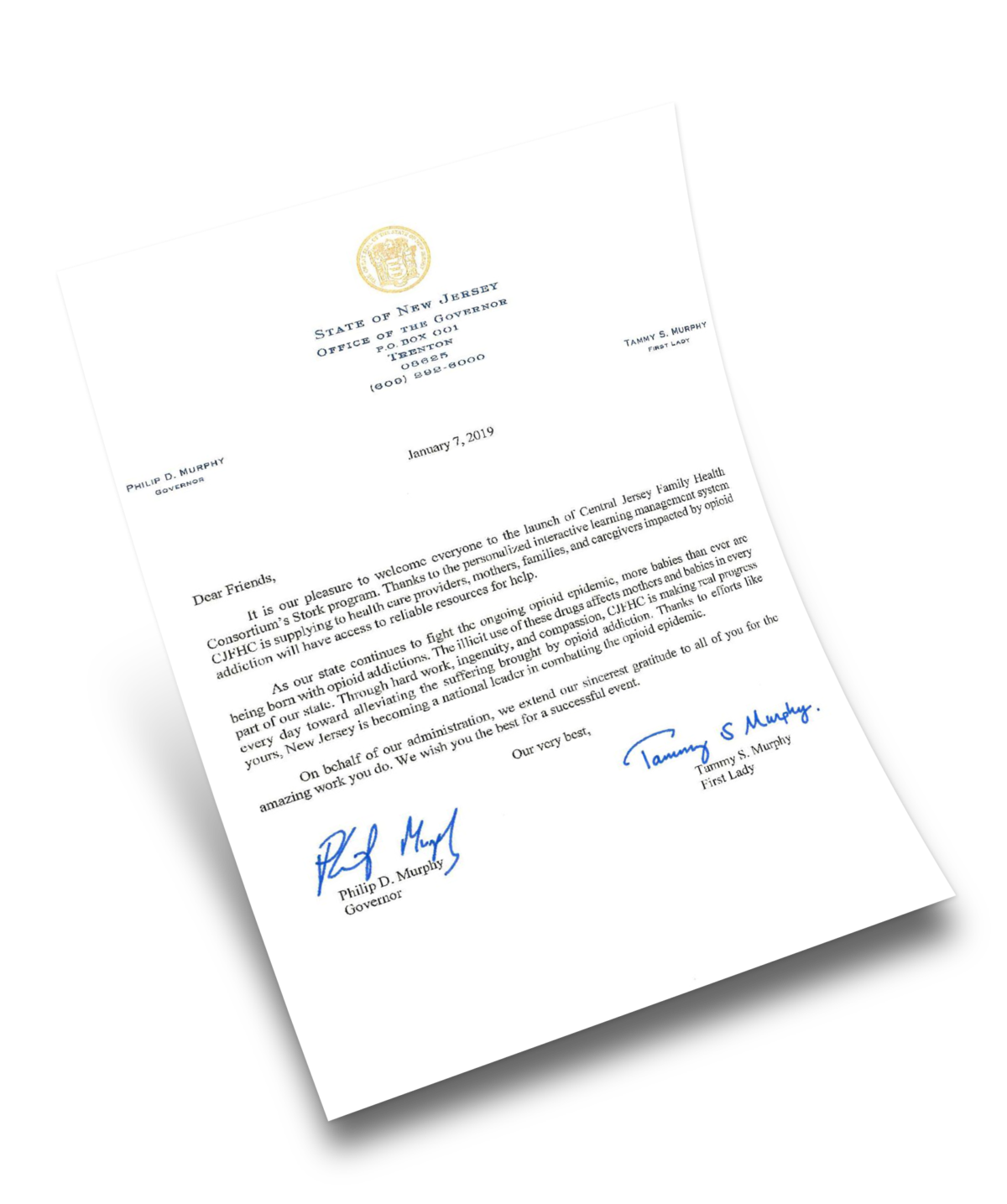 Letter from NJ Governor Murphy | GoMo Health