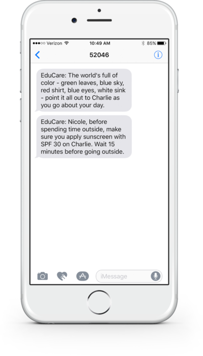 EduCare™ Two Text Messages on Mobile Device EduCare™ Two Text Messages on Mobile Device