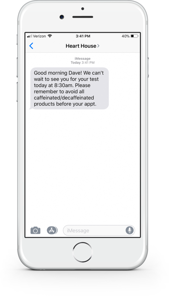 HeartHouse Text Message Reminder Mobile Mockup