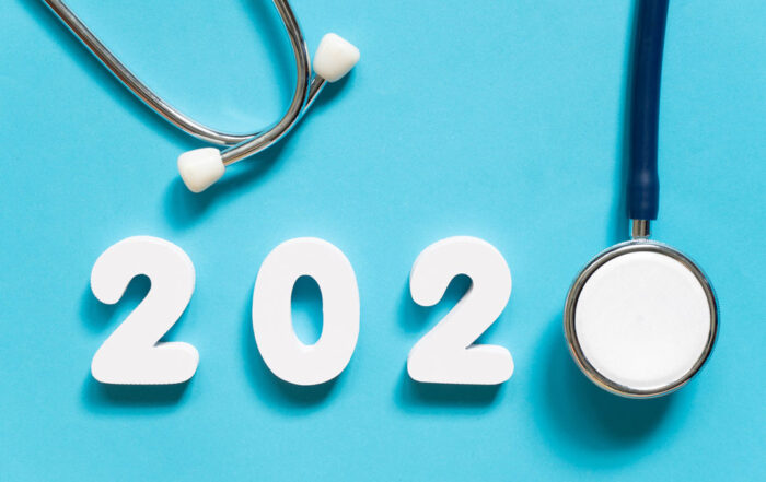 Healthcare 2020 Graphic: 2020 with bottom of stephoscope as final 0