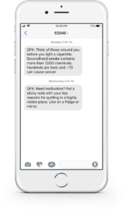 FHI Quit for Kids Text Messages on Mobile Phone