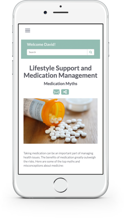 Medication Management QuickPage on Mobile Phone