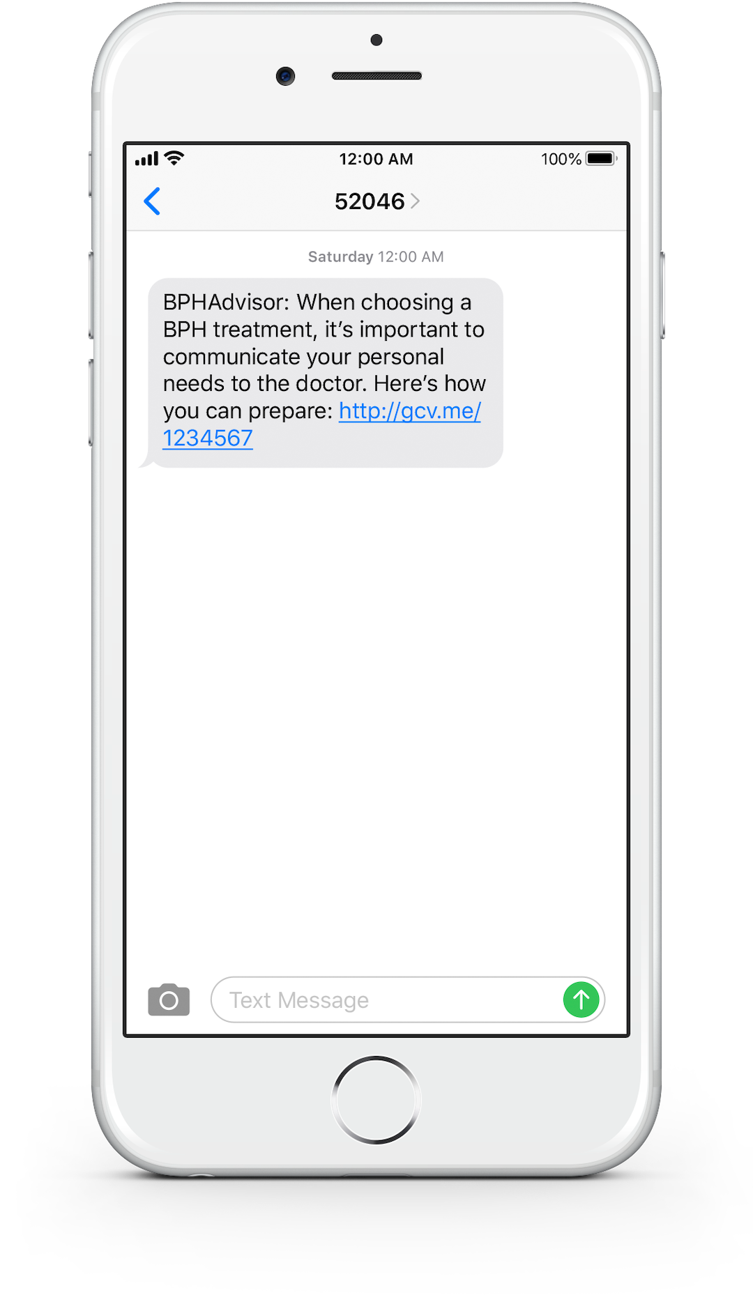Teleflex-BPHAdvisor-TextMsg-Mockup | GoMo Health