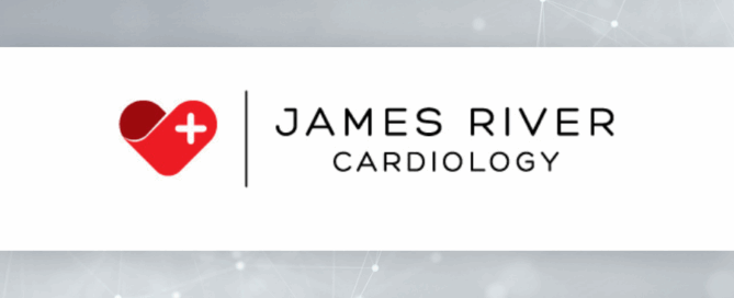 Image with logo consists of a stylized heart symbol with a plus sign and the text "JAMES RIVER CARDIOLOGY".
