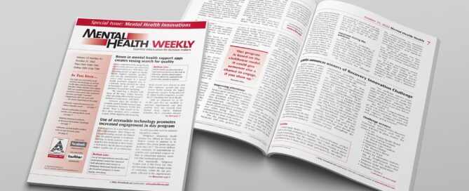 Magazine titled "Mental Health Weekly.", showcasing various articles related to mental health topics.