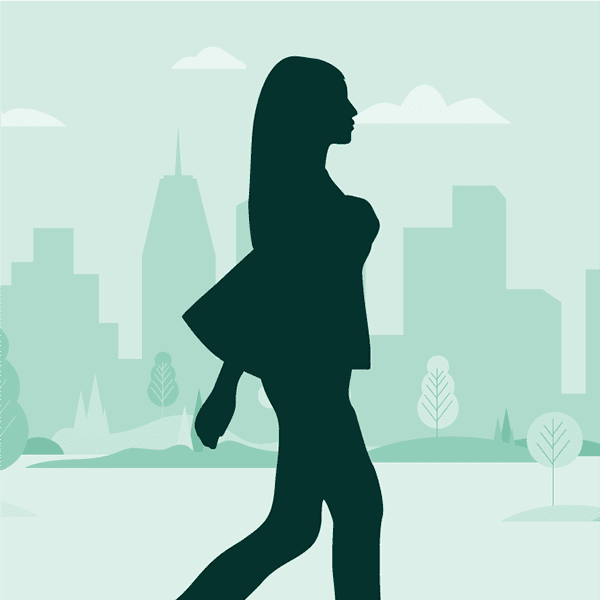 Adulthood Silhouette of a woman walking