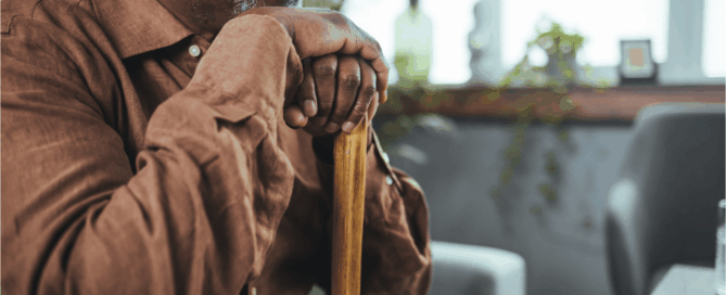 Old man sitting comfortably at home.