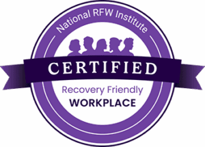 Certified Recovery Friendly Workplace Badge Purple